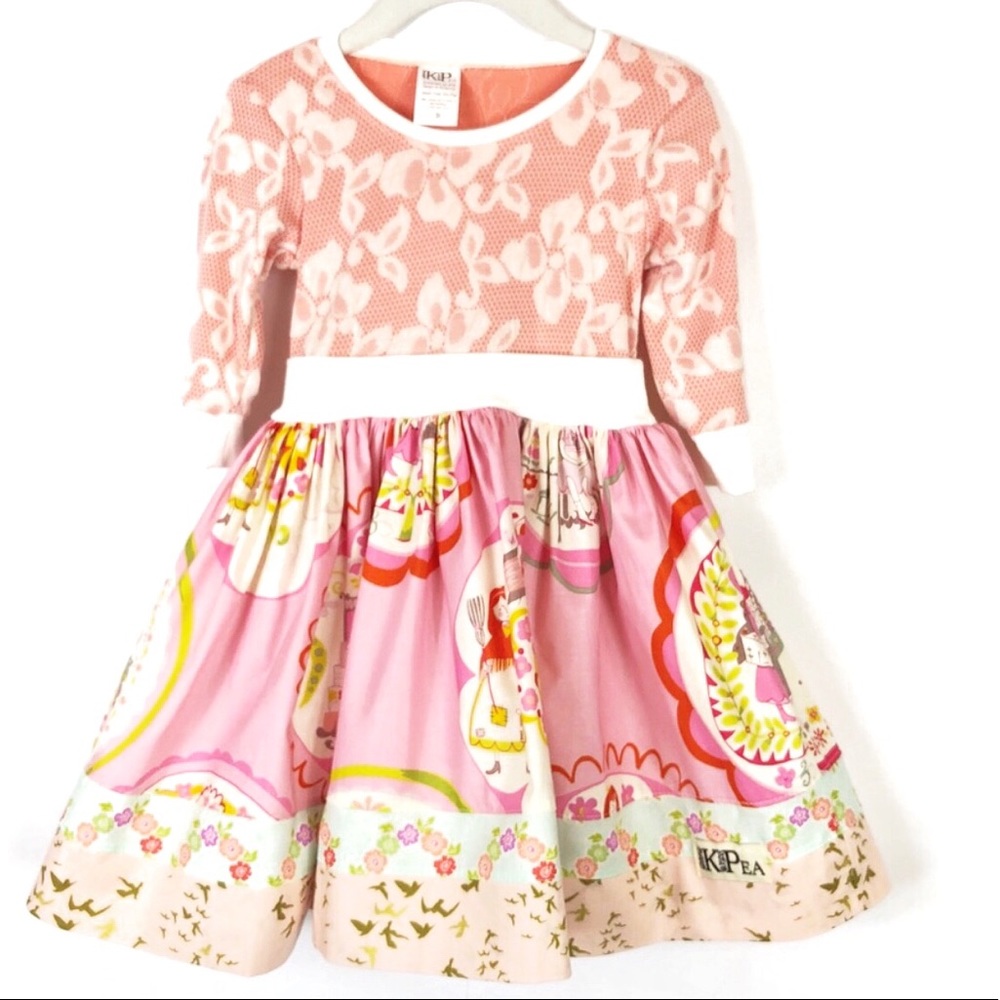 KPea Original Fairytale Pink 3/4 Sleeve Dress 3T